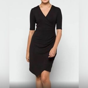 Black ribbed knit midi dress NWT